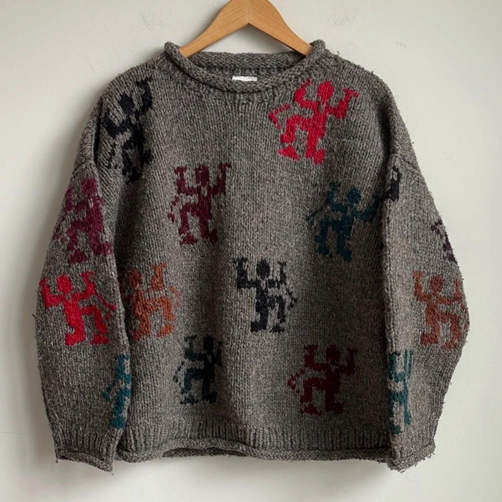 Vintage Indian Weavings 100% Wool Sweater